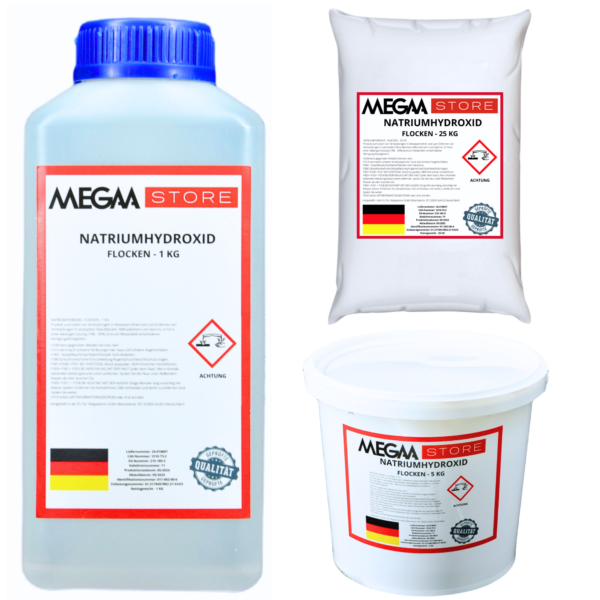 Reiniger Flocking Natriumhydroxid Flocken | 1kg bis 25kg | Ätznatron Kaustisches Soda ...